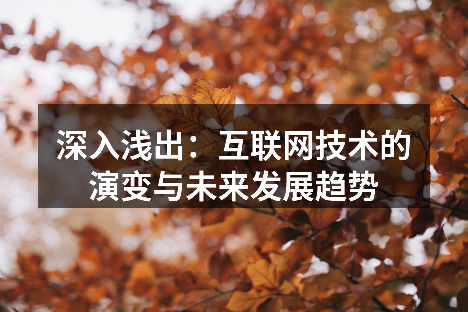 深入浅出：互联网技术的演变与未来发展趋势